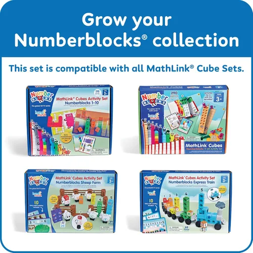 Miniatura 6 de hand2mind Numberblocks Sheep Farm MathLink - Juego de actividades de aprendizaje preescolar, juego de granja, bloques de conteo, juguetes