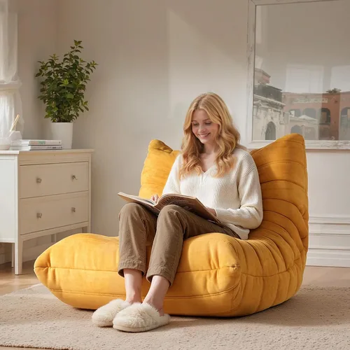 Miniatura 26 de Puf Togo sin comprimir de alta gama para adultos, sofá de espuma viscoelástica con tela suave, cómodo sillón de sala junto a la chimenea para sala