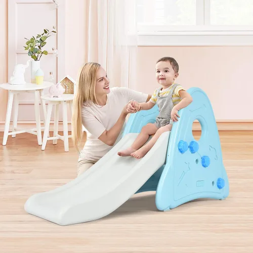Miniatura 2 de BABY JOY Tobogán para niños, juego independiente de mini tobogán escalador para uso en interiores y exteriores, juego de juguete para niños