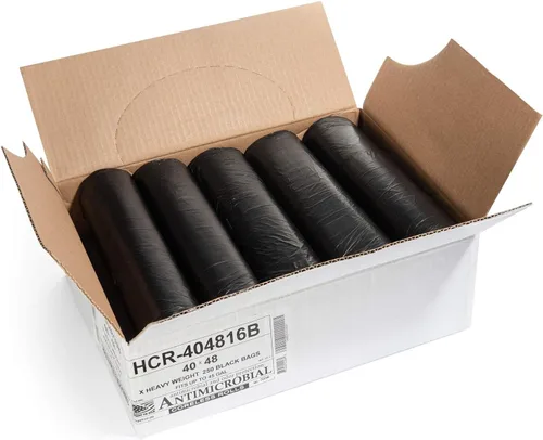 Miniatura 2 de Aluf Plastics - Bolsas de basura con capacidad de un galón, bolsas de basura de alta densidad equivalentes a micras, para baño, oficina, uso Negro