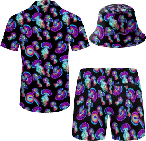 Miniatura 2 de Camisa y pantalones cortos hawaianos de 2 piezas para hombre