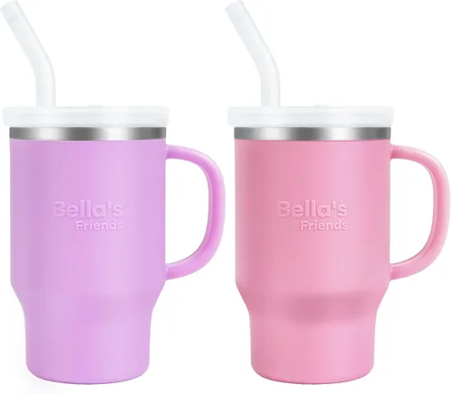 Miniatura 11 de Taza de Bella's Friends Handy Mini – Adorable taza sippy para niños pequeños de 9 oz, interior de acero inoxidable y cuerpo de silicona, a prueba