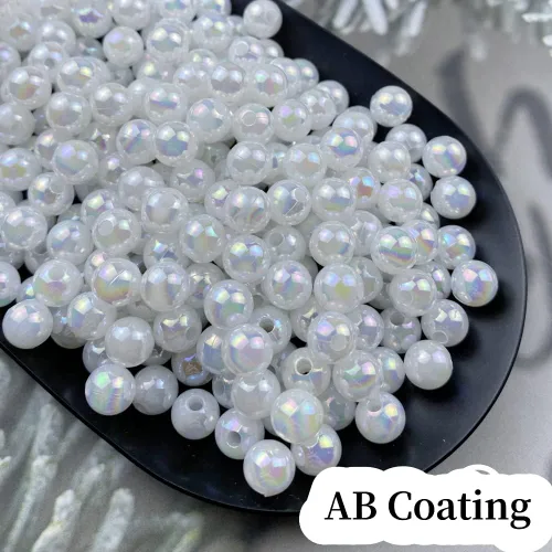 Miniatura 4 de 300 cuentas de perlas para manualidades de 0.315 pulgadas (0.315 in), cuentas redondas sueltas de perlas para collares, pulseras, aretes, blanco AB