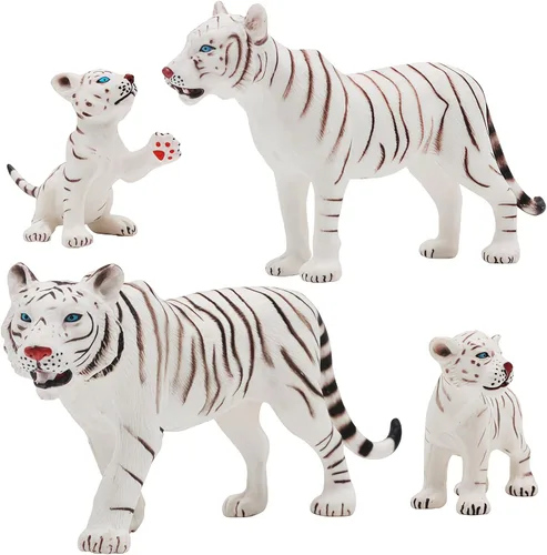 Miniatura 10 de Gemini&Genius Juego de figuras familiares de Tigres, juego de animales, modelos educativos de vida silvestre, adornos para pasteles y regalo