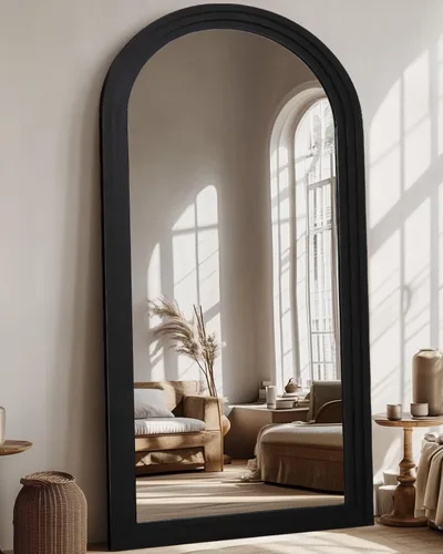 Miniatura 17 de Espejo de longitud completa, espejo de madera de 71 x 32 pulgadas, espejo de piso de madera con soporte, espejos de pie de gran tamaño, espejos