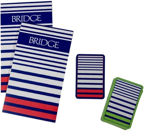 Miniatura 2 de Caspari Juegos de regalo Breton Stripe Bridge - 2 mazos de cartas y 2 blocs de puntuación