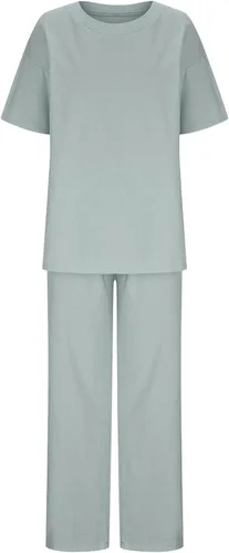 Miniatura 21 de Conjuntos de verano de 2 piezas para mujer, conjuntos elegantes y casuales de color liso, para verano, otoño, cuello redondo, tops y pantalones