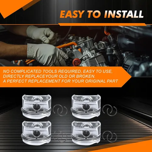 Miniatura 7 de Juego de 4 anillos de pistón 11257589348 Compatible con MINI-Cooper Paceman R55 R56 R57 R58 N12B16 N16B16 5FS EP6C 2006-2016 Piezas de repuesto