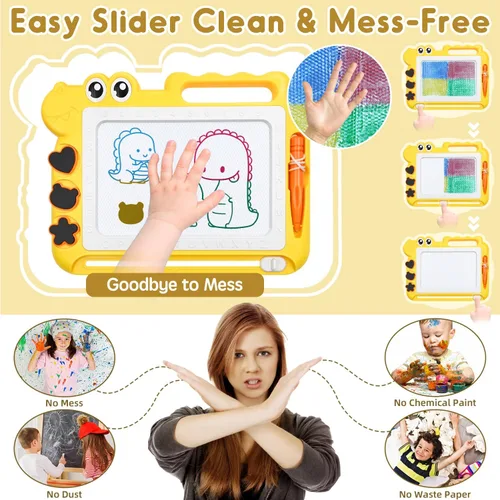Miniatura 5 de AiTuiTui Tablero magnético de dibujo para niños pequeños, regalo para niñas y niños, escritura de bocetos a color, garabatos, juegos de viaje