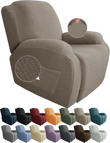 Miniatura 15 de JIVINER Fundas de sofá reclinable de 8 piezas, fundas elásticas de jacquard para sofá reclinable, fundas para sala de estar, protector suave de 3
