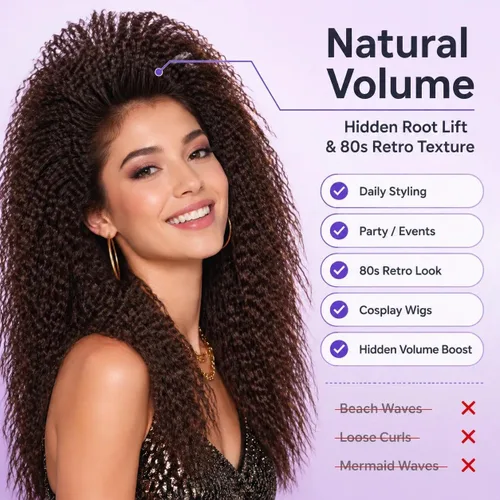 Miniatura 7 de DSHOW Plancha para el cabello con 4 placas intercambiables, plancha rizador de cabello para dar volumen y estilo esponjoso, con 5 ajustes de Púrpura
