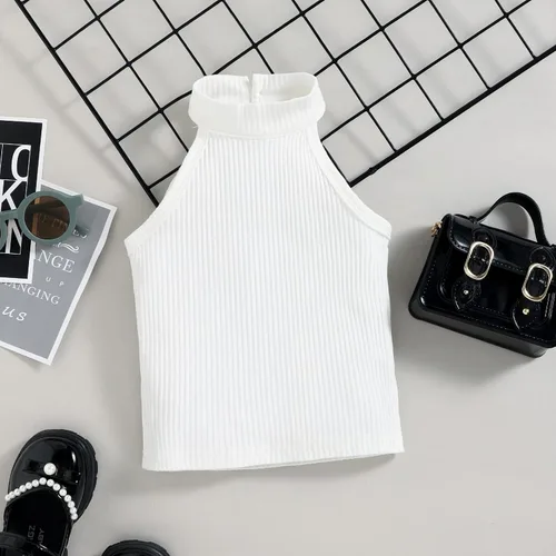 Miniatura 31 de TheFound Trajes de verano para niñas pequeñas, sin mangas, de punto acanalado, halter, pantalones cortos, ropa para recién nacidos, conjunto de 3
