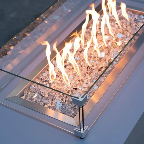 Miniatura 54 de Stanbroil - Vidrio de fuego de 10 libras – Cristal de fuego templado reflectante de 1/2 pulgada para chimenea de hoguera, azul Pacífico reflectante