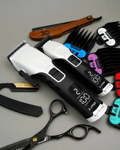 Miniatura 6 de Supreme Trimmer Combo de recortadora de barba y cortadora de pelo 2 en 1 2Spee Cuchillas extraíbles, 2 velocidades, pantalla LCD Herramientas