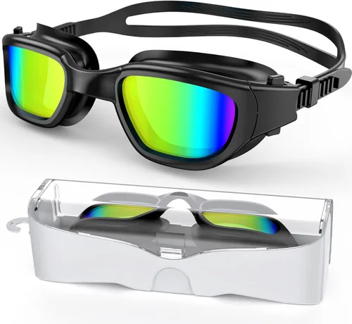 Miniatura 19 de Gafas de natación polarizadas, gafas de natación unisex para adultos, antivaho, anti UV, vista amplia, gafas de piscina para hombres y mujeres