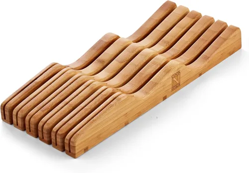 Miniatura 8 de Cook N Home Organizador de bloques de cuchillos en el cajón, 9 ranuras para cuchillos de cocina, almacenamiento de cajones, capacidad para hasta 9
