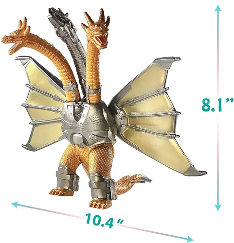 Miniatura 4 de TwCare Juego de 2 figuras de acción de juguete legendarias Shin Monster vs Mecha King Ghidorah, articulaciones movibles, serie de películas, Mecha