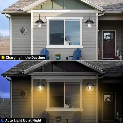 Miniatura 6 de Luz solar para granero, luz solar de pared para exteriores con 3 modos de iluminación y sensor de movimiento, luz impermeable estilo granja