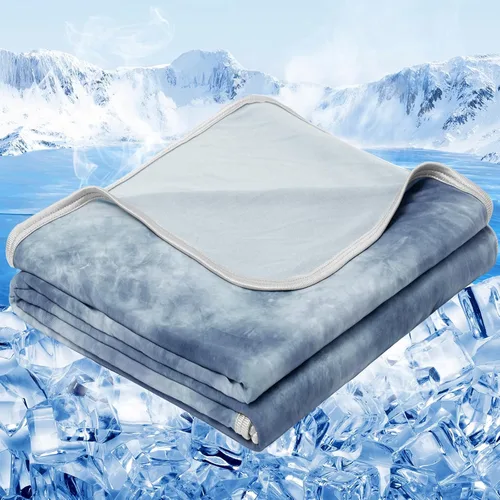 Miniatura 14 de inhand Manta refrescante (50 x 60 pulgadas), mantas refrescantes para personas que duermen con calor, absorbe el calor para mantener a los adultos