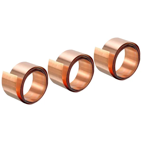 Miniatura 31 de Uxcell Hoja de rollo de hoja de cobre, 3 piezas 0.000x3.937x39.370 in rollo de hoja de cobre puro para manualidades, reparaciones eléctricas, puesta