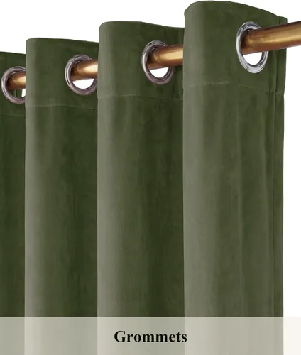 Miniatura 190 de StangH Cortinas de Terciopelo Verde Esmeralda de 96 Pulgadas - Cortinas Opacas de Terciopelo de Lujo Súper Suaves, Elegante Cobertura de Ventana