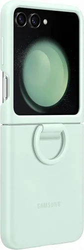 Miniatura 6 de Samsung Galaxy - Funda de silicona con anillo para Z Flip5, color crema