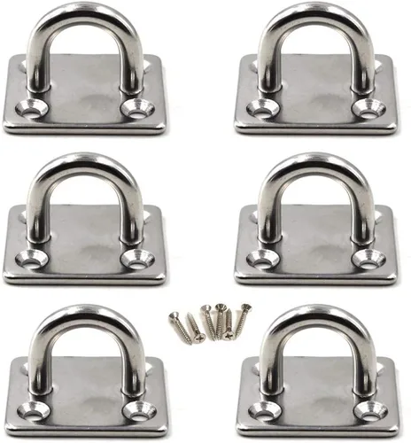 Miniatura 9 de Flomore M10 - Gancho de techo para placa de ojo de acero inoxidable 304, resistente para colgar (paquete de 2, tornillos incluidos)