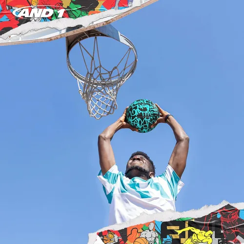 Miniatura 6 de AND1 Fantom - Pelota de baloncesto de goma y bomba (serie Graffiti), pelota oficial de Streetball de tamaño 7 (29.5 pulgadas), hecha