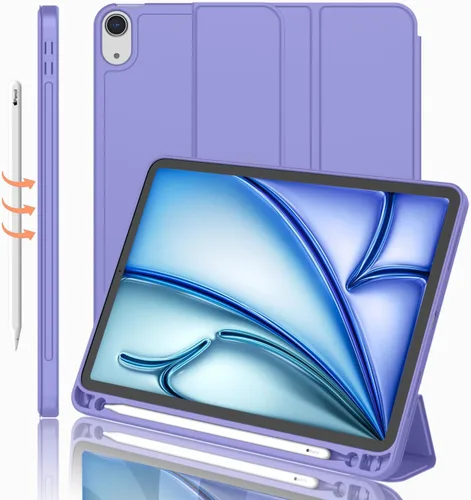 Miniatura 10 de iMieet Funda para iPad Air de 11 pulgadas M3 (2025) / M2 (2024), iPad Air de 5ª/4ª generación 2022/2020 de 10.9 pulgadas con soporte para lápices
