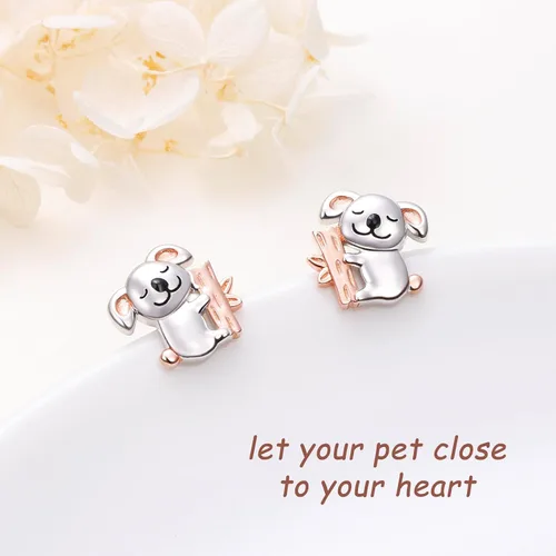 Miniatura 3 de Aretes de plata de ley S925 con diseño de panda, conejito y gato, aretes de aro colgantes, joyería de animales, regalos para mujer, Metal, Circonia