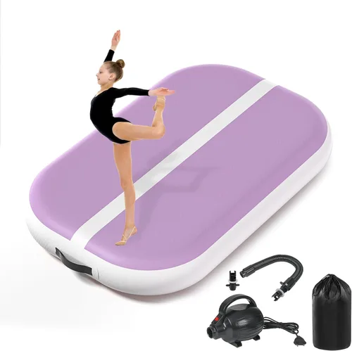 Miniatura 22 de Colchoneta inflable de gimnasia de 6, 10, 13, 16, 20 pies, 4/8 pulgadas de grosor, con bomba de aire eléctrica para uso doméstico, entrenamiento
