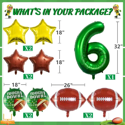 Miniatura 7 de Set de Globos de Fútbol Decoraciones para Fiesta de Cumpleaños de Fútbol Decoraciones de Partido de Fútbol Tema Deportivo para Cumpleaños