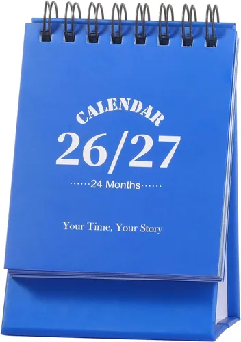 Miniatura 15 de Calendario de escritorio 2026-2027, calendario de 2 años desde enero de 2026 hasta diciembre de 2027, planificador mensual de mesa con calcomanías