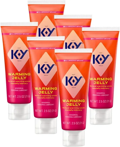 K-Y Warming Jelly - Fórmula a base de glicerina de 2.5 onzas líquidas, lubricante personal sensorial para hombres, mujeres y parejas y seguro de