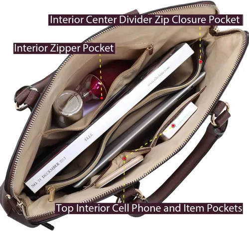 Miniatura 6 de Dasein Bolsos de mano de dos tonos para mujer, bolso de trabajo de hombro