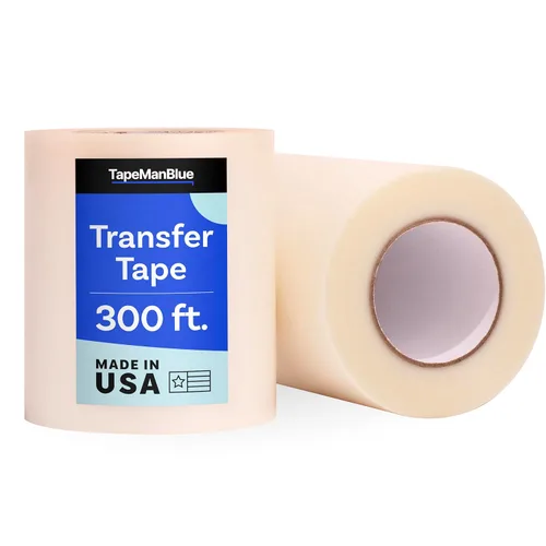 TapeManBlue Cinta de transferencia transparente para vinilo, rollo de 6 pulgadas, fabricada en Estados Unidos, cinta de transferencia de vinilo con