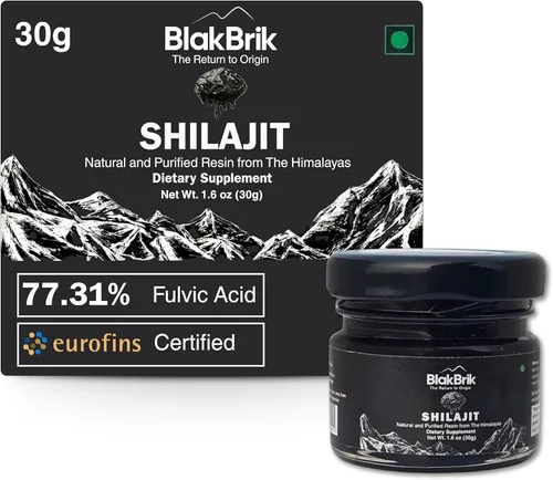 Resina Shilajit pura del Himalaya, alta potencia, 77% ácido fúlvico, más de 80 minerales traza, apoya el impulso de energía y el apoyo inmunológico,