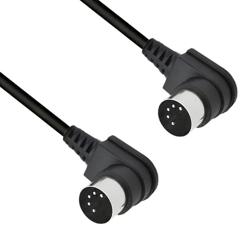 Miniatura 4 de Cable DIN MIDI de 5 pines en ángulo de 90 grados, doul de ángulo recto DIN de 90 grados, macho a macho, cable de audio MIDI para mezclador