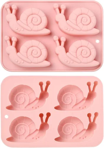 2 moldes de silicona en forma de caracol de 4 cavidades para chocolate para decoración de pasteles, gelatina, cubitos de hielo, golosinas para