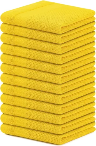 Miniatura 12 de Homaxy Paños de cocina 100% algodón, paquete de 8 – 12 x 12 pulgadas, tejido de gofre, muy suaves y absorbentes, paños de cocina de secado rápido