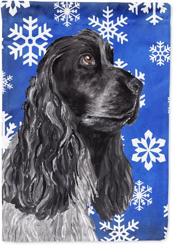 Miniatura 287 de Caroline's Treasures SC9374GF Bulldog English Snow flakes Holiday Garden Flag Buzón Bandera decorativa para patio exterior, patio, obras de arte