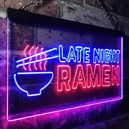 Miniatura 3 de ADVPRO Letrero de neón LED de doble color para ramen japonés de ramen, azul y rojo, 12 "x 8.5" st6s32-i3305-br