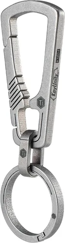 Miniatura 15 de Llavero con mosquetón de titanio KeyUnity, organizador EDC de liberación rápida con llavero Km16bk