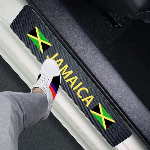 Miniatura 13 de Juego de 4 protectores de fibra de carbono para umbral de puerta de automóvil, protector de entrada decorativo para automóvil, camión, SUV, puertas