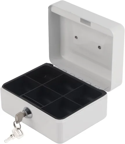 Omabeta Mini caja para el hogar, 1 unidad, portátil, de acero, con cerradura para dinero en efectivo, tipo cerradura de llave, caja de seguridad