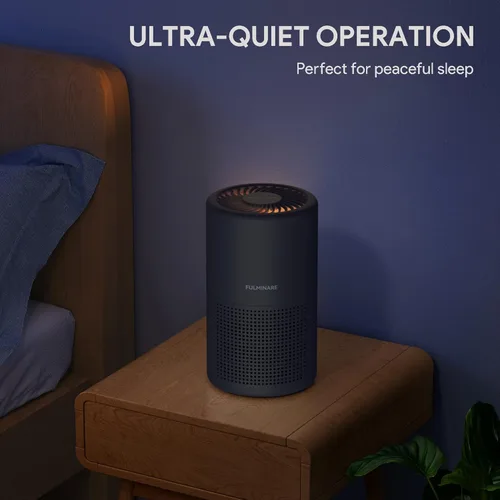 Miniatura 9 de FULMINARE Purificadores de aire para dormitorio H13 Filtro de aire HEPA verdadero Purificador de aire silencioso con luz nocturna Purificador