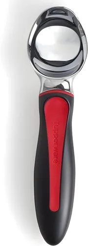 Tupperware Cuchara de helado negra con mango rojo