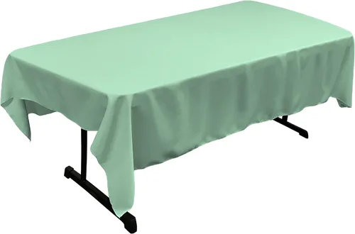 Miniatura 240 de LA Linen Mantel rectangular lavable de popelín de poliéster, resistente a las manchas y a las arrugas, cubierta de mesa 60x84, mantel de tela