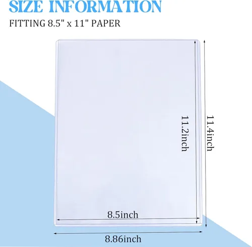 Miniatura 2 de 25 protectores rígidos de impresión rígidos de 8.5 x 11 pulgadas, protectores de hojas transparentes rígidas para hojas protectoras de papel