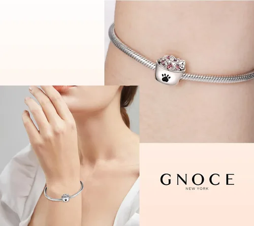 Miniatura 6 de GNOCE Abalorio de plata de ley 925 con forma de cuenco de comida para mascotas, se adapta a pulseracollar, regalo de joyería para mujeres, niñas